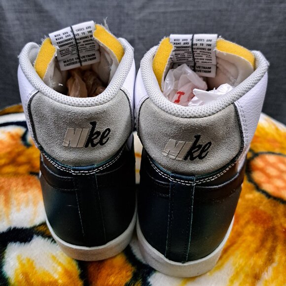 %SIZE 12 MEN NIKE BLAZER MID \'77 PRM REMIX FB8889-100 WHITE BLACK DEEP JUNGLE A8 main image 7